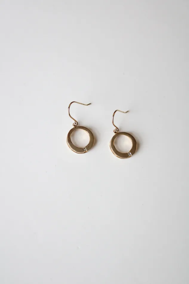 Jubilee Thrift Gold Tone Sterling Silver Circle Earrings Earrings
