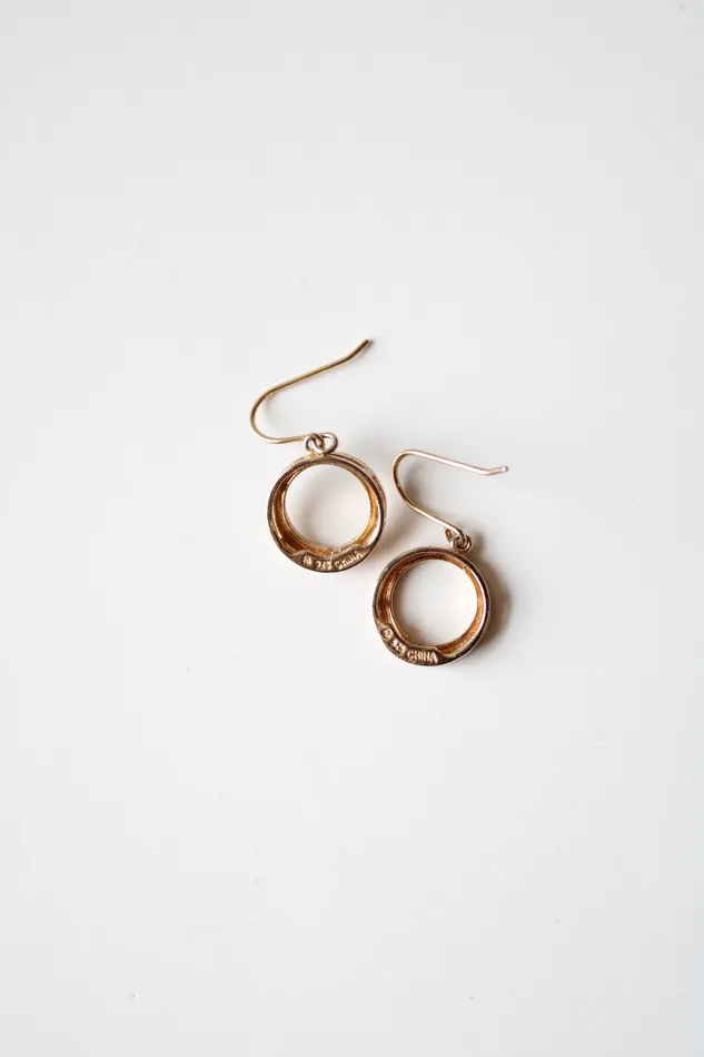 Jubilee Thrift Gold Tone Sterling Silver Circle Earrings Earrings