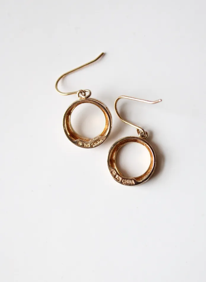 Jubilee Thrift Gold Tone Sterling Silver Circle Earrings Earrings