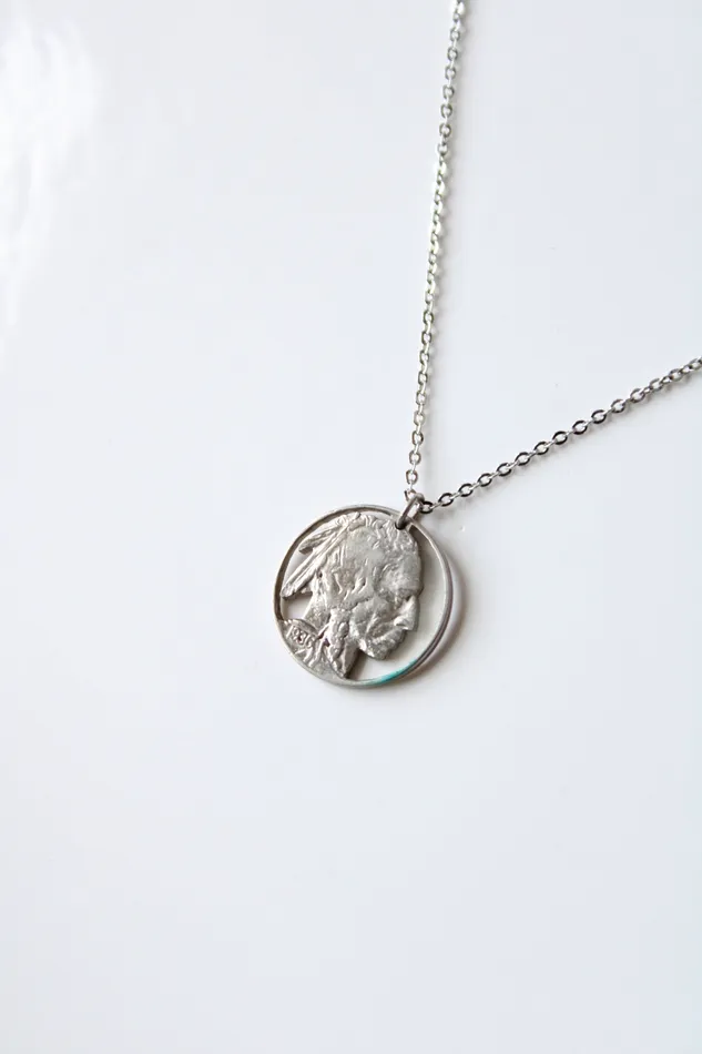 Jubilee Thrift Necklaces Buffalo Nickel Coin Silver Necklace