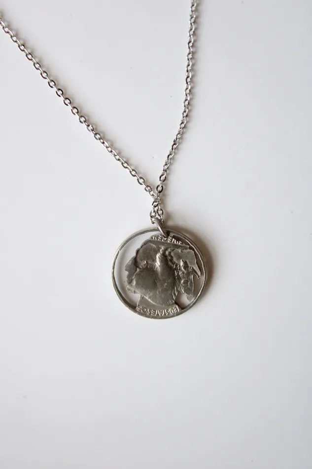 Jubilee Thrift Necklaces Buffalo Nickel Coin Silver Necklace