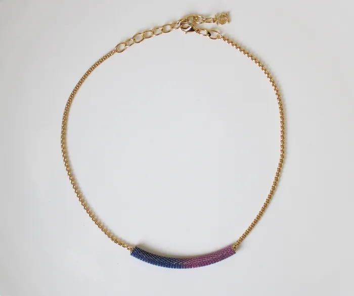Jubilee Thrift Pink Blue Ombre Gold Chain Necklace Necklaces
