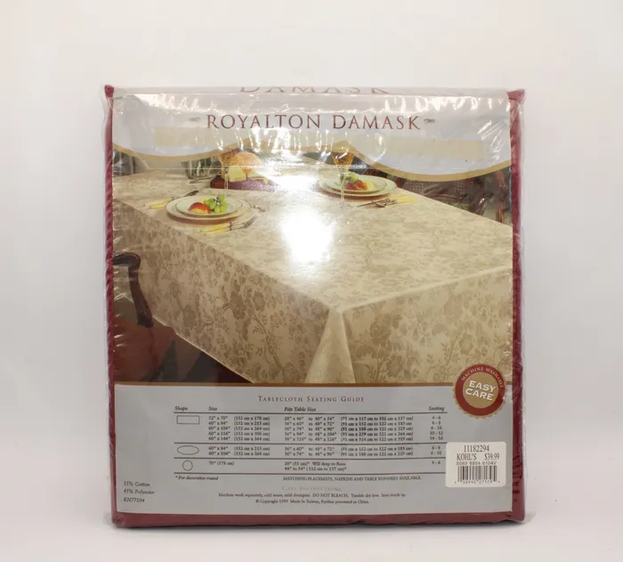 Jubilee Thrift Rings Royalton Damask 60 x 104 Oval Maroon Tablecloth