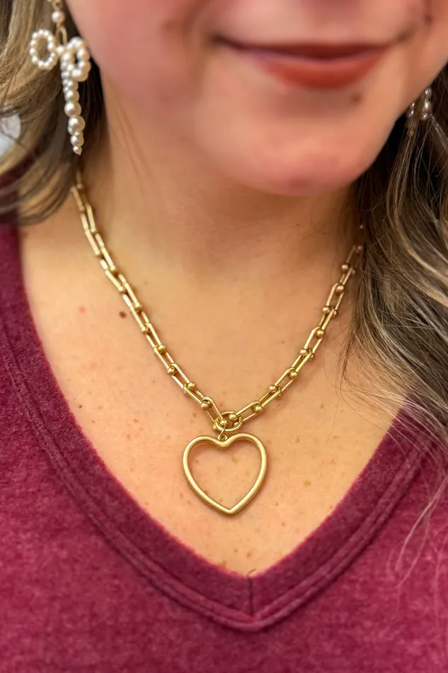 Judson Heart Pendant Chain Necklace Gold Necklaces