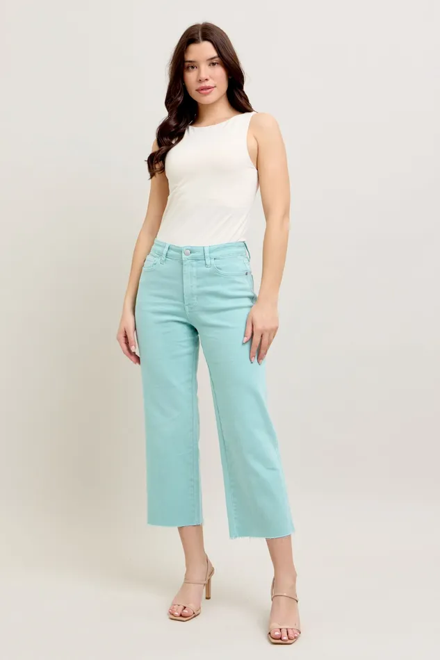 JUDY BLUE Rings JUDY BLUE HIGH WAIST GARMENT DYED RAW HEM CROP WIDE JEAN LIGHT BLUE SKY JUDY BLUE Rings JUDY BLUE HIGH WAIST GARMENT DYED RAW HEM CROP WIDE JEAN LIGHT BLUE SKY