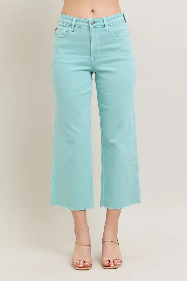 JUDY BLUE Rings JUDY BLUE HIGH WAIST GARMENT DYED RAW HEM CROP WIDE JEAN LIGHT BLUE SKY JUDY BLUE Rings JUDY BLUE HIGH WAIST GARMENT DYED RAW HEM CROP WIDE JEAN LIGHT BLUE SKY