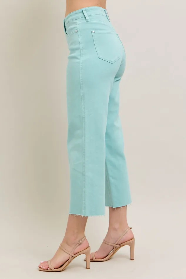 JUDY BLUE Rings JUDY BLUE HIGH WAIST GARMENT DYED RAW HEM CROP WIDE JEAN LIGHT BLUE SKY JUDY BLUE Rings JUDY BLUE HIGH WAIST GARMENT DYED RAW HEM CROP WIDE JEAN LIGHT BLUE SKY