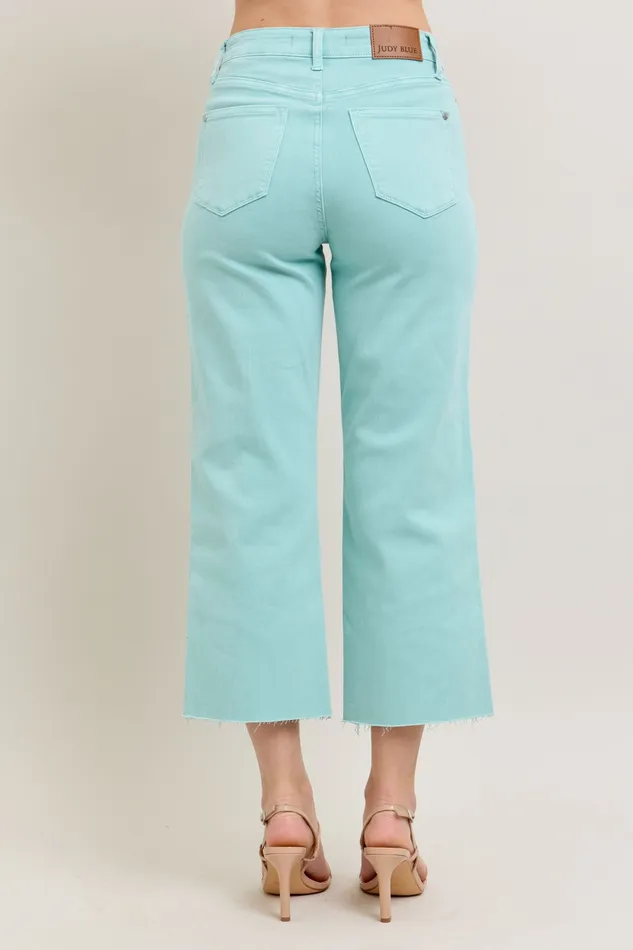 JUDY BLUE Rings JUDY BLUE HIGH WAIST GARMENT DYED RAW HEM CROP WIDE JEAN LIGHT BLUE SKY JUDY BLUE Rings JUDY BLUE HIGH WAIST GARMENT DYED RAW HEM CROP WIDE JEAN LIGHT BLUE SKY