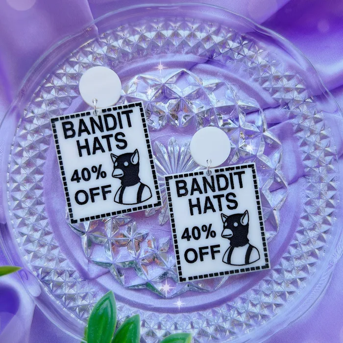 KGF Jewelry Earrings Bandit Hats Acrylic Earrings Keychain Pin