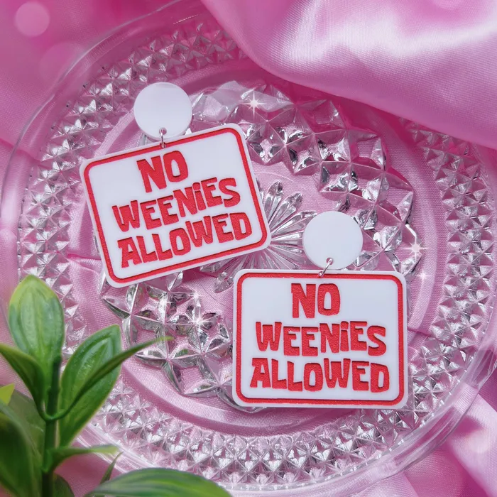 KGF Jewelry Earrings No Weenies Acrylic Earrings Keychains Pins