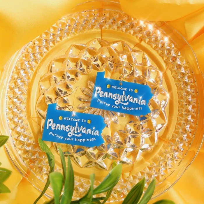 KGF Jewelry Earrings Welcome To PA Acrylic Earrings Keychain Pin