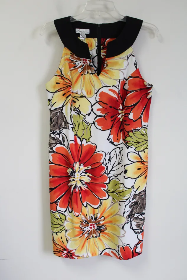 Kim Rogers Rings Kim Rogers Yellow Red Floral Dress 12 Petite