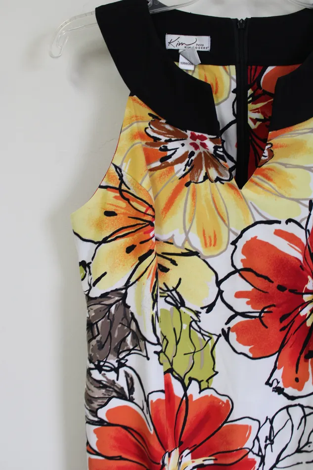 Kim Rogers Rings Kim Rogers Yellow Red Floral Dress 12 Petite