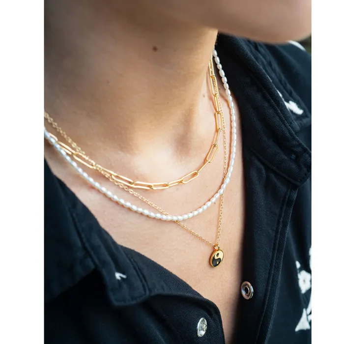 Kris Nations Necklaces Yin Yang Enamel Charm Necklace