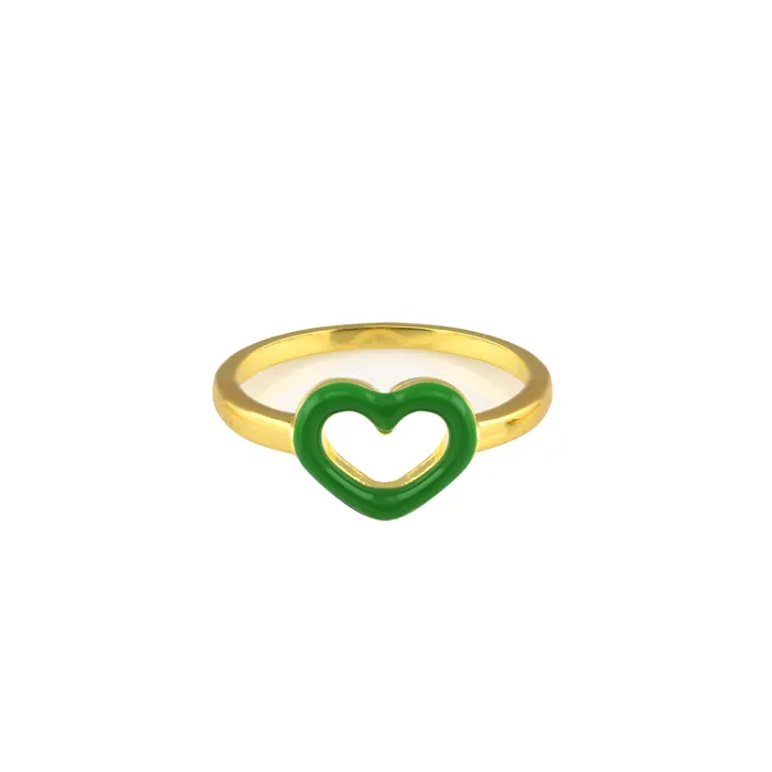 Kris Nations Rings Heart Outline Enamel Ring