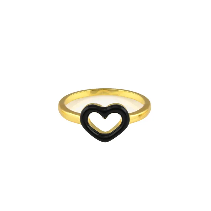 Kris Nations Rings Heart Outline Enamel Ring