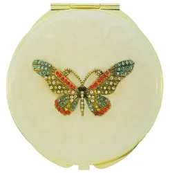 KUBLACRAFTS Kubla Crafts Butterfly Compact Mirror Earrings