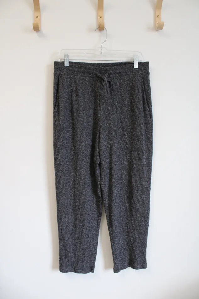 Lands End Soft Gray Ribbed Pants M 1012 Lands End Earrings