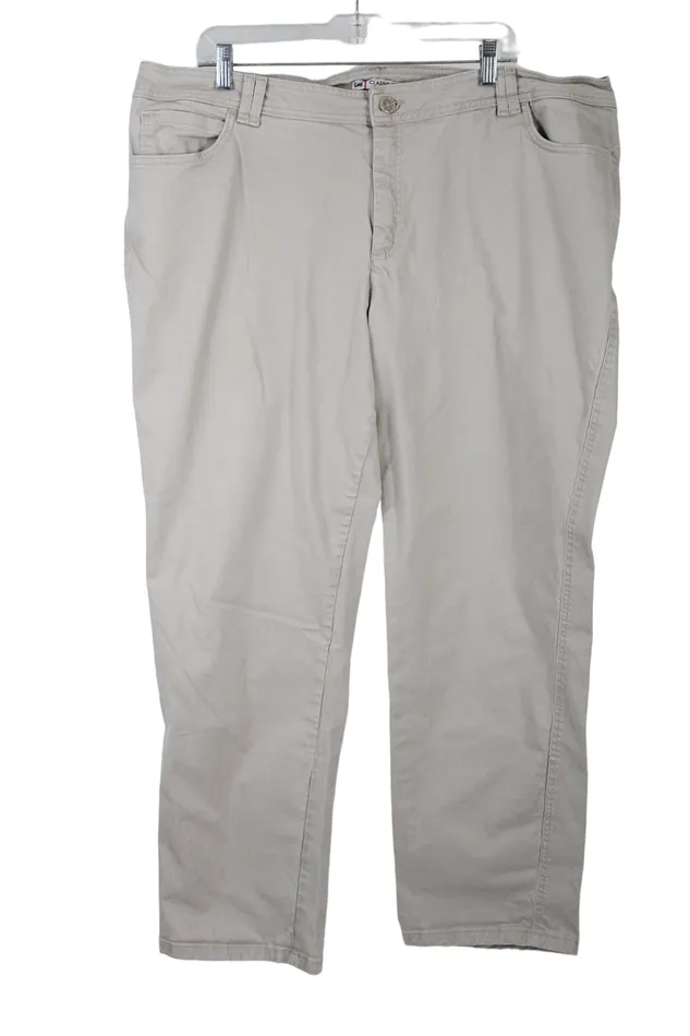 Lee Classic Fit Straight Leg Beige Capri Pant 24W Lee Earrings