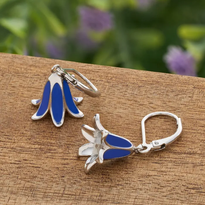Leverback Dainty Bluebell Flower Earrings Chadds Ford Jewelry Earrings