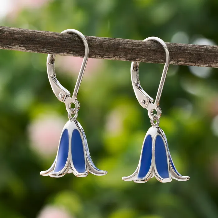 Leverback Dainty Bluebell Flower Earrings Chadds Ford Jewelry Earrings