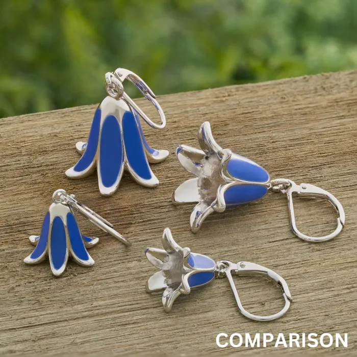 Leverback Dainty Bluebell Flower Earrings Chadds Ford Jewelry Earrings