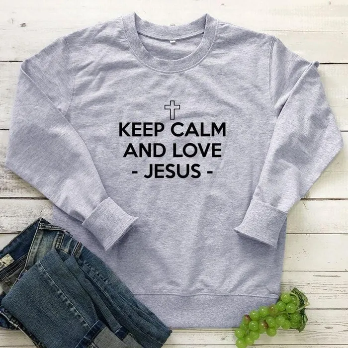 Lords Guidance Christian Sweatshirt br Keep Calm And Love Jesus Necklaces