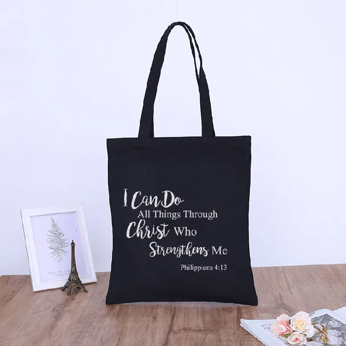Lords Guidance Necklaces Christian Bible Verse and Quotes Canvas Tote Bags