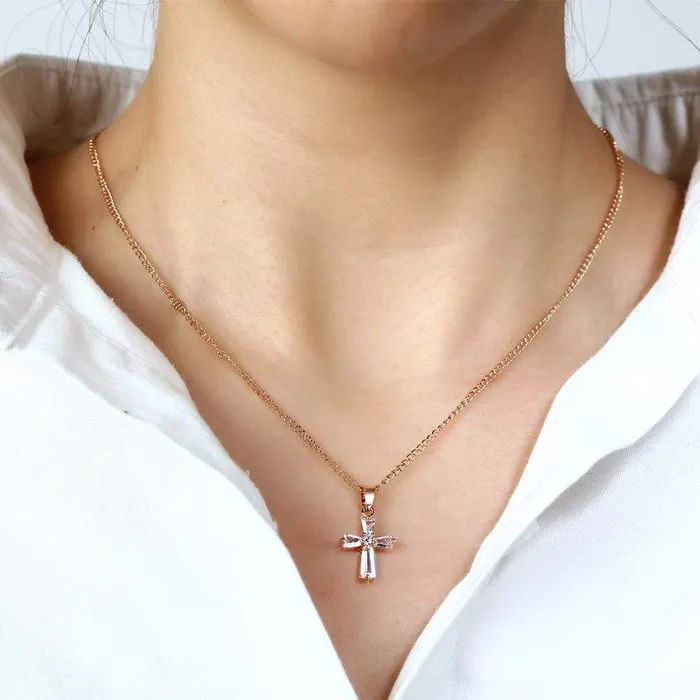 Lords Guidance Necklaces Womens Christian Necklace br Crystal Cross