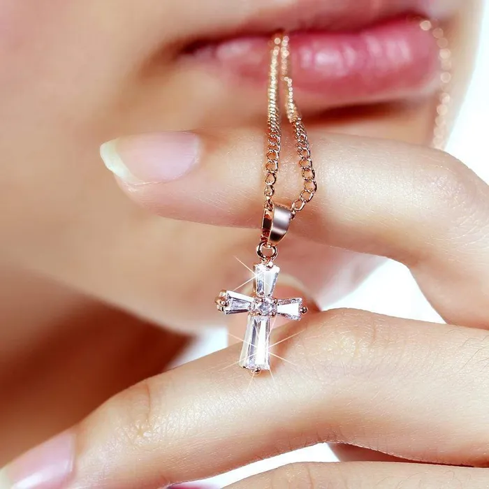 Lords Guidance Necklaces Womens Christian Necklace br Crystal Cross