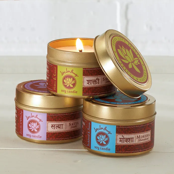 Lotus Love Beauty Earrings Lotus Love Tin Travel Candle