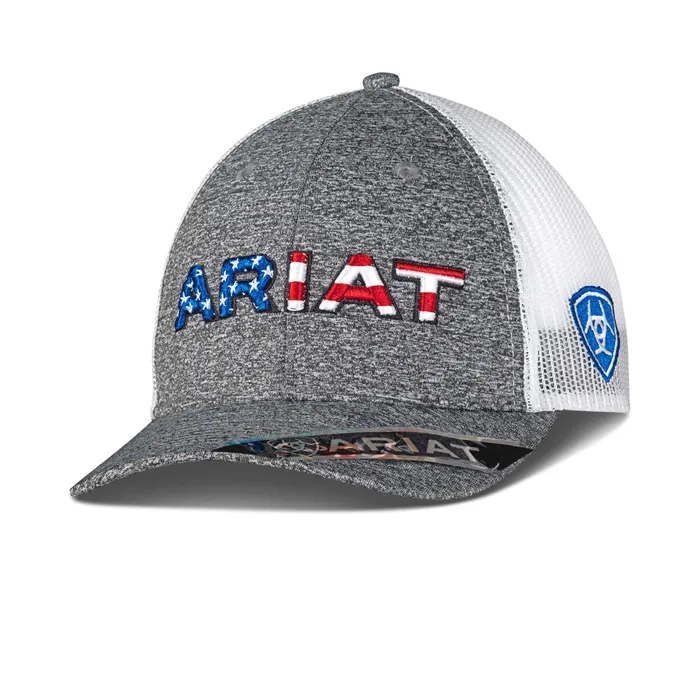 M F WESTERN PRODUCTION INC Earrings ARIAT FLAG LOGO MESH SNAP BACK CAP
