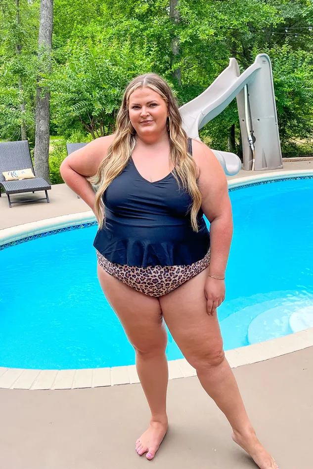 Mack and Mal Earrings Sandy Shores HighRise Swim Bottoms Natural Leopard