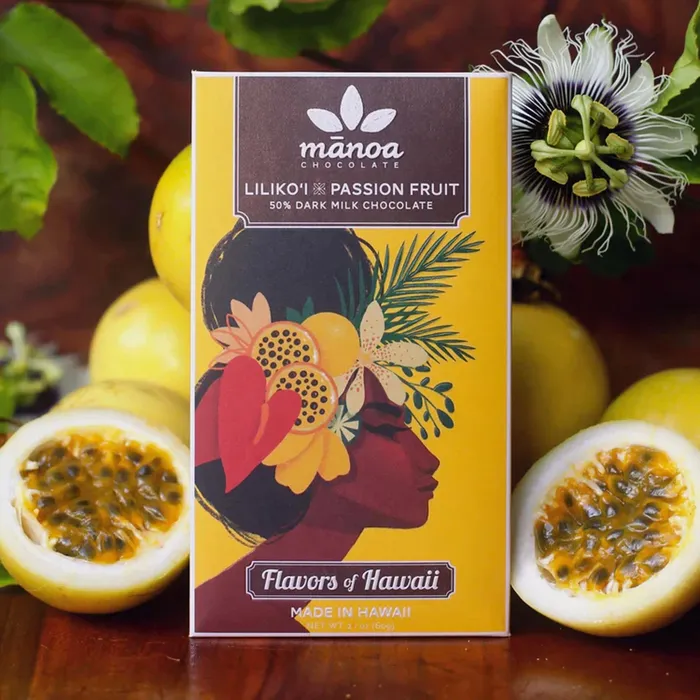 Manoa Lilikoi Passion Fruit Chocolate Bar 21 oz MANOACHOCO Necklaces