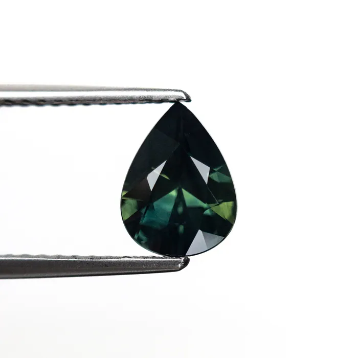 Misfit Gems Earrings GreenTeal Brilliant Sapphire 117ct Pear