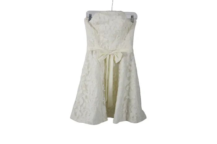More Cream Lace Strapless Dress 4 More Earrings