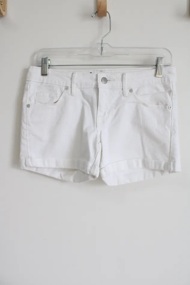 Mossimo Supply Co Rings Mossimo Mid Rise Midi White Denim Shorts 0