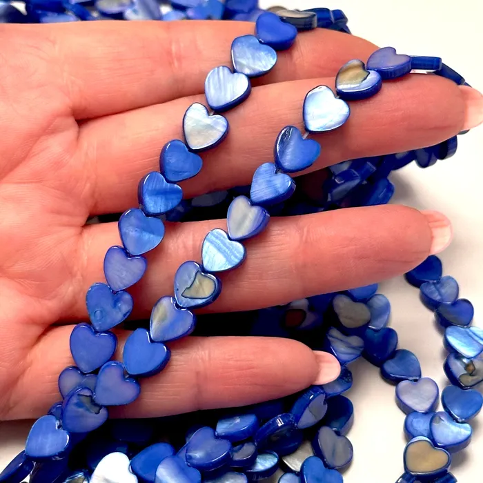 Mother Of Pearl Heart Colored 8mm Beads Vertical Hole 48 Beads Strand Peppy Beads Necklaces Mother Of Pearl Heart Colored 8mm Beads Vertical Hole 48 Beads Strand Peppy Beads Necklaces