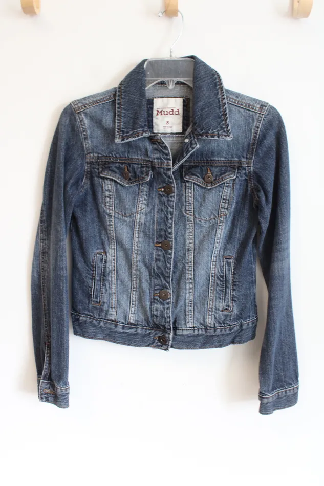 Mudd Earrings Mudd Dark Wash Denim Jacket S