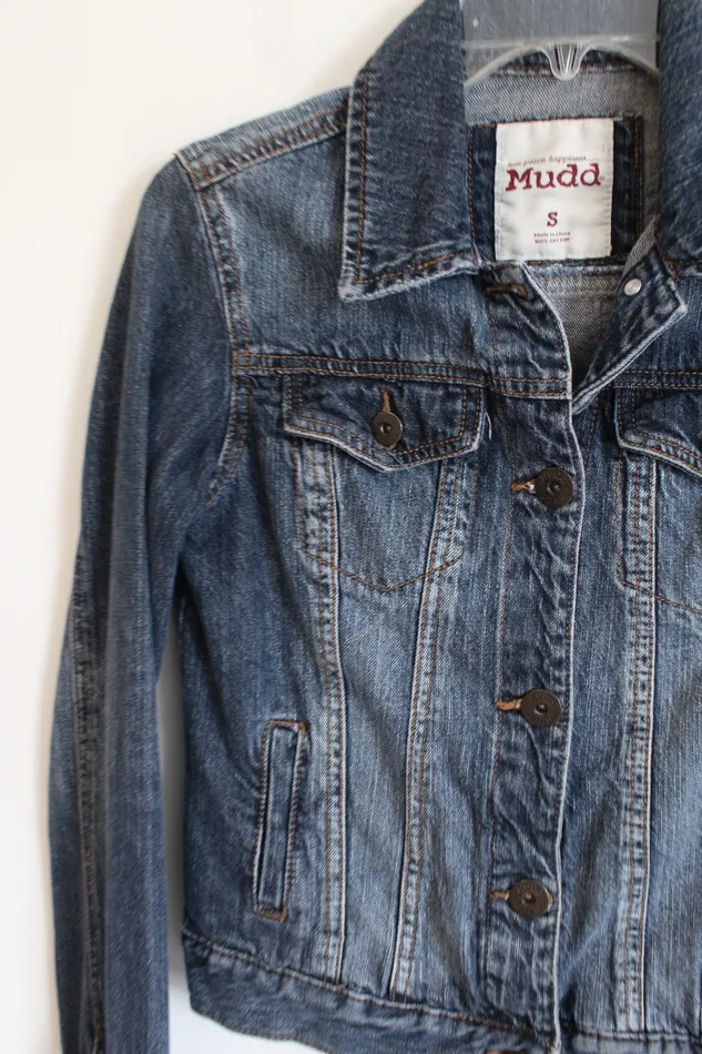 Mudd Earrings Mudd Dark Wash Denim Jacket S