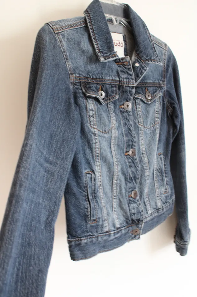 Mudd Earrings Mudd Dark Wash Denim Jacket S