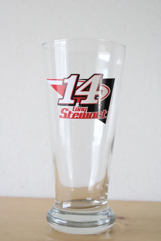 NASCAR Racing 14 Tony Stewart Beer Glass Jubilee Thrift Earrings