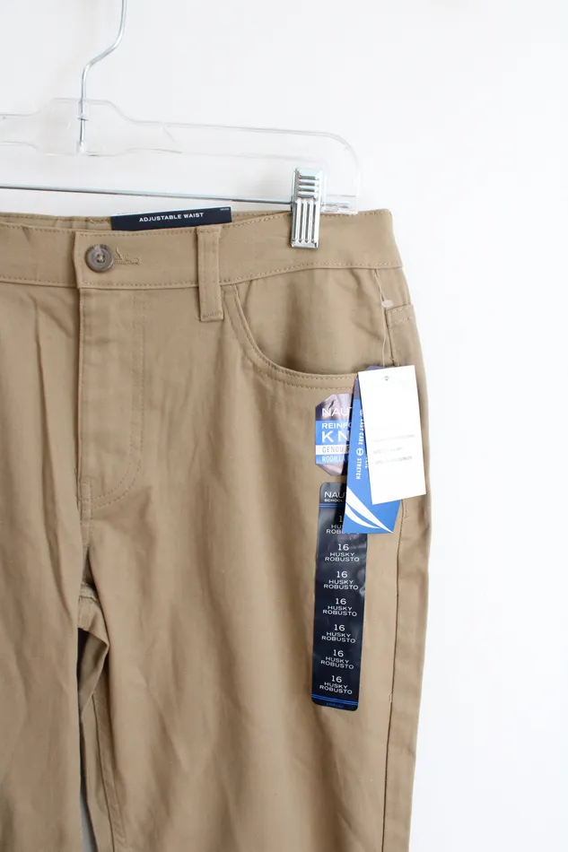 Nautica Earrings NEW Nautica Reinforced Knee Husky Khaki School Uniform Pants Youth 16