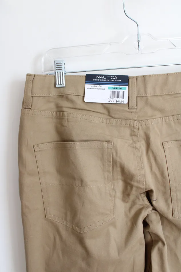 Nautica Earrings NEW Nautica Reinforced Knee Husky Khaki School Uniform Pants Youth 16
