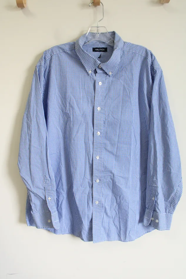 Nautica Rings Nautica Blue Gingham Button Down Shirt XL