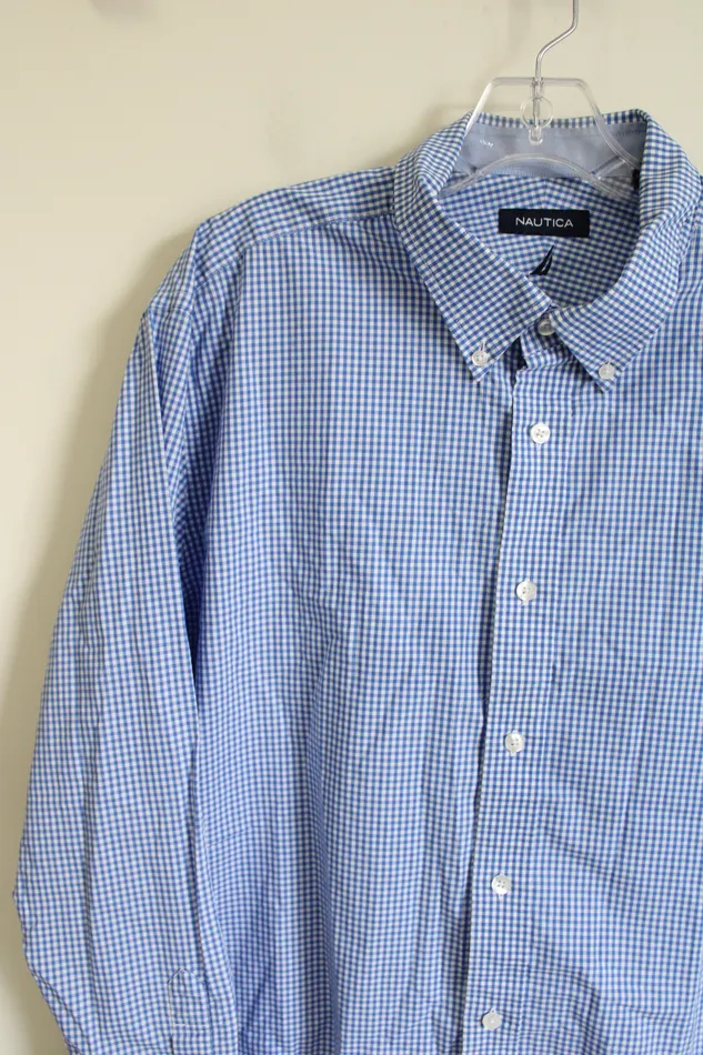 Nautica Rings Nautica Blue Gingham Button Down Shirt XL