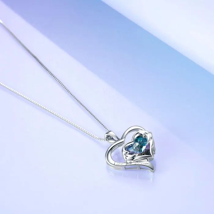 Necklaces Collar de corazn I Love You Forever Gold Shield