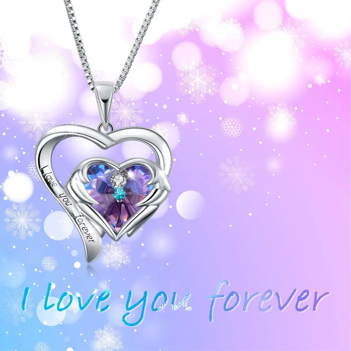 Necklaces Collar de corazn I Love You Forever Gold Shield