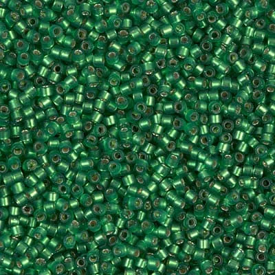 Necklaces DB0688 Dyed SemiFrosted Silverlined Green Miyuki Delica 110 Peppy Beads Necklaces DB0688 Dyed SemiFrosted Silverlined Green Miyuki Delica 110 Peppy Beads