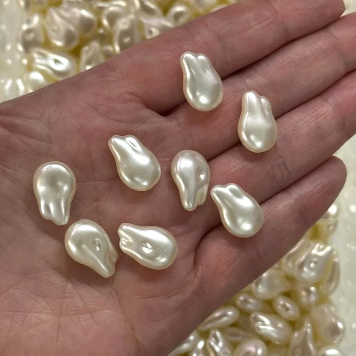 Necklaces Ivory Color Acrylic Baroque Pearl 107x167mm Beads with 2mm Hole 50 Gr Pack80 Beads Peppy Beads Necklaces Ivory Color Acrylic Baroque Pearl 107x167mm Beads with 2mm Hole 50 Gr Pack80 Beads Peppy Beads